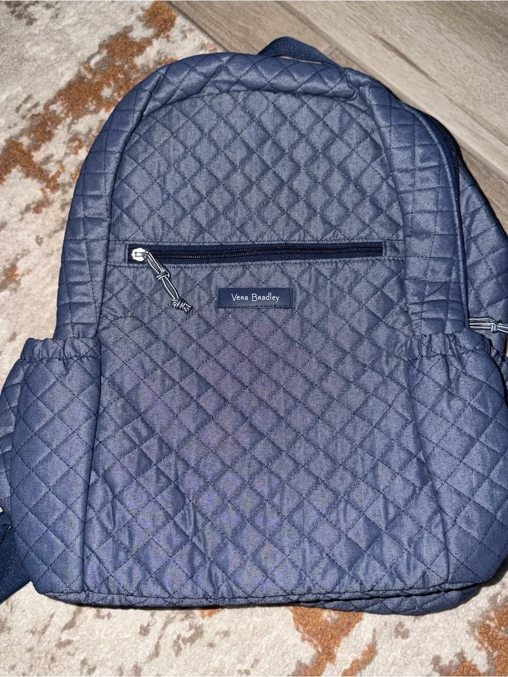 Vera Bradley Quilted Navy Duffel and Backpack Set
